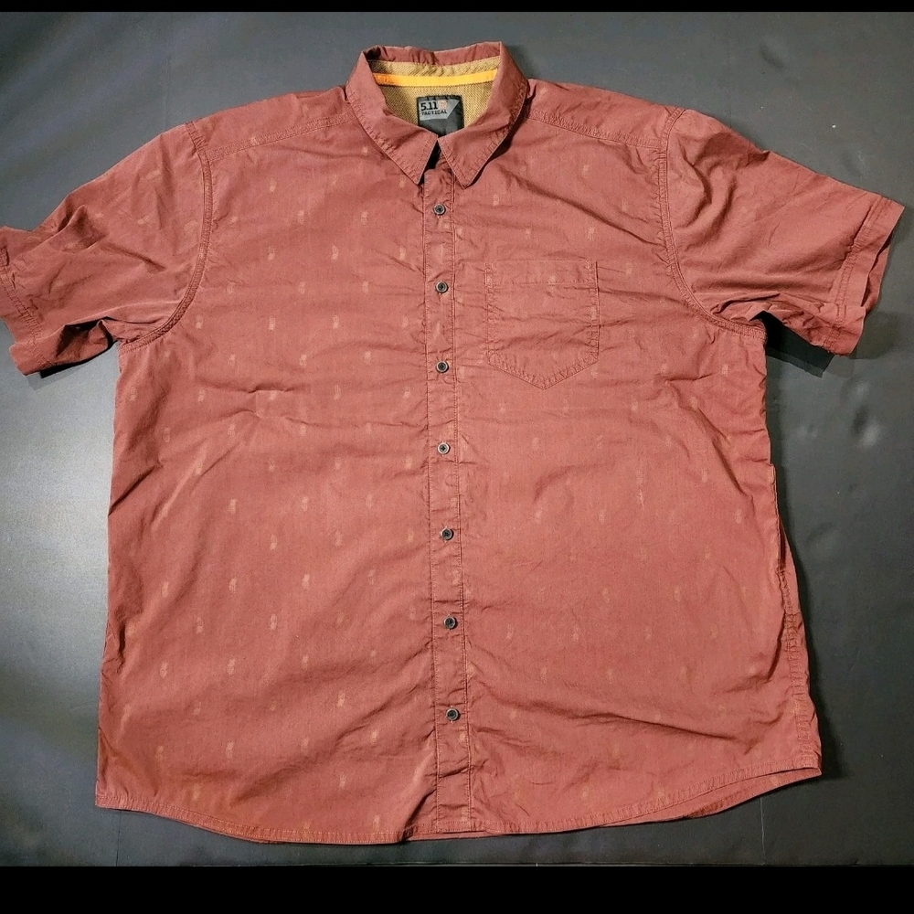 '5.11 Tactical Pineapple‎ Grenades Five-O Covert Spartan Shirt Men's XL Rust